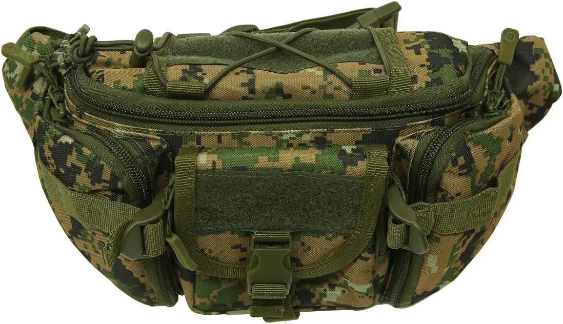 Unistrengh Tactical Waist Pack Military Fanny Belt Pouch Waterproof WR Bum Bag for Outdoor Climbing Fishing Running Hunting Fit IPhone 8 7 7plus (Jungle Camo)