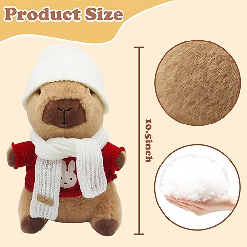 Miniatura 2 de Capybara - Peluche con 10 piezas de ropa y accesorios, juguetes de peluche Capybara con trajes, incluyendo 10 juegos de ropa y accesorios, adecuado