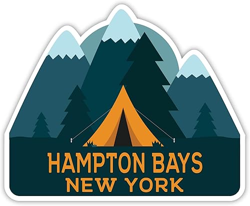 Hampton Bays New York Souvenir 4-Inch Fridge Magnet Camping Tent Design
