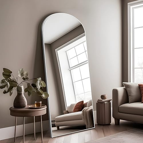 Miniatura 2 de NeuType Espejo arqueado de longitud completa de 65 x 22 pulgadas, espejo de cuerpo completo de polímero, marco fino para colgar o apoyarse contra la
