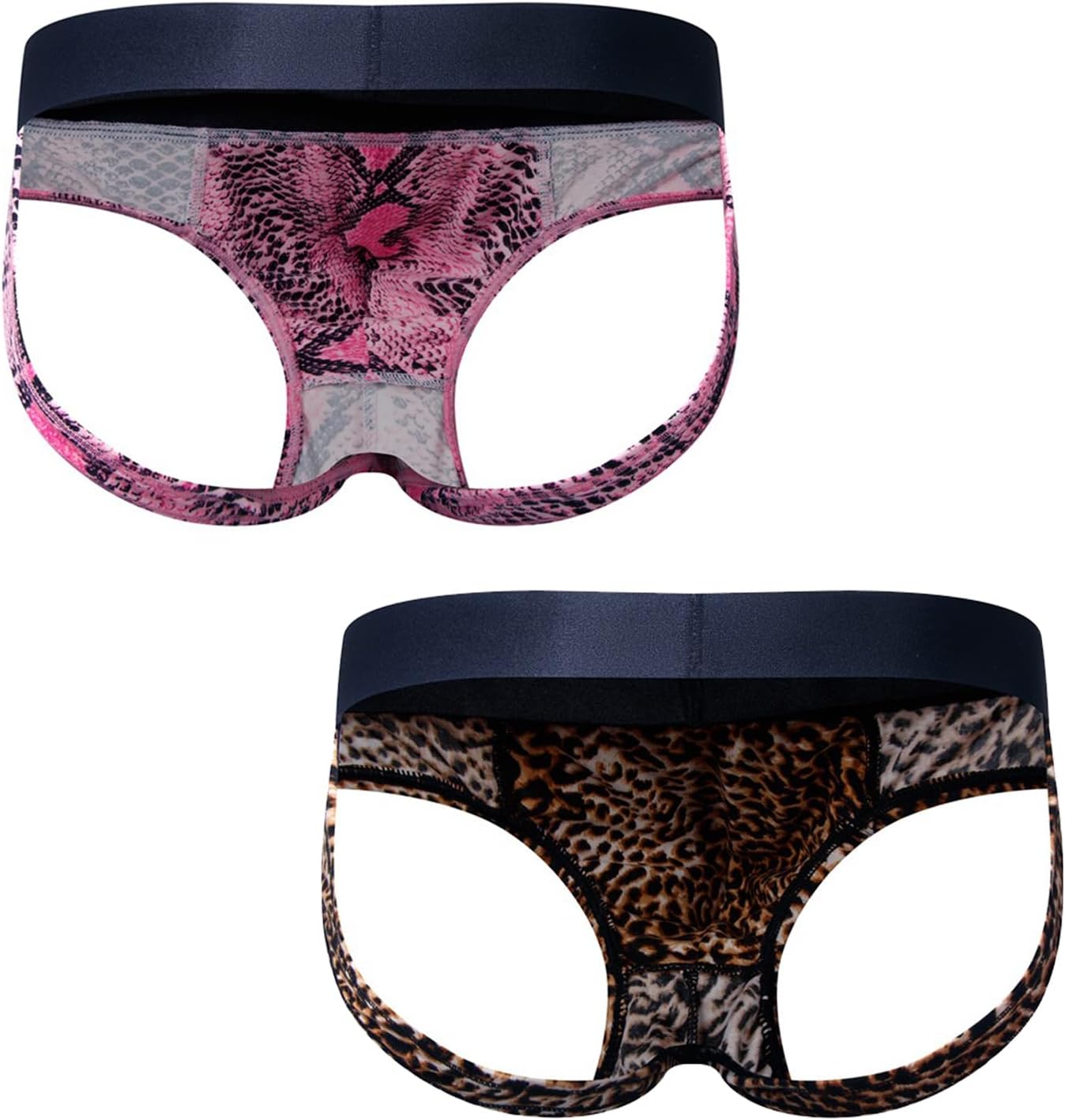 JOCKMAIL Men's Underwear Briefs Sexy Leopard Pattern Playful Printed Men's Underwear Jockstrap Briefs