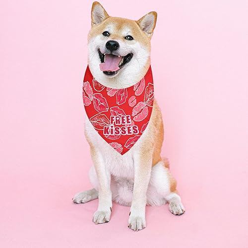 Miniatura 2 de MIANOOMAG Bandanas navideñas para perros, paquete de 2, bufanda triangular reversible para el día de San Valentín para niños y niñas, estampado de