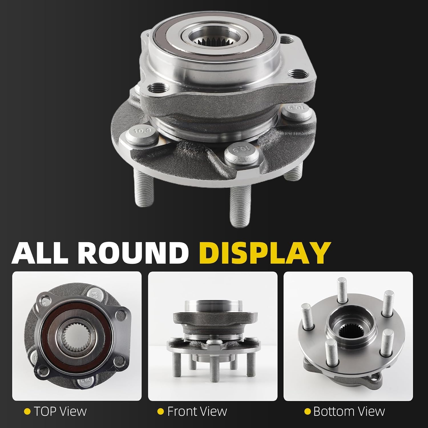 Dasbecan 513413 Front Wheel Hub Bearing Assembly 5 Lugs Compatible for Subaru Forester 2014-2018, Impreza 2014-2019, XV Crosstrek 2014-2015 from 01/15/2014