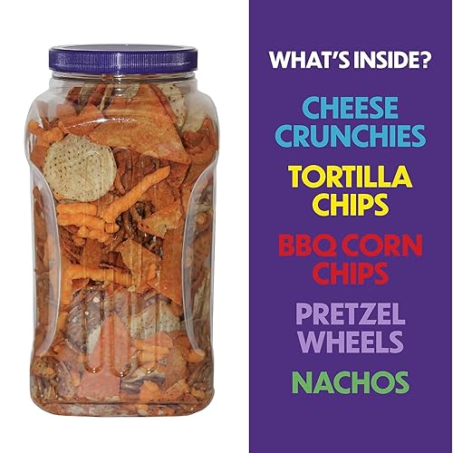 Miniatura 8 de Utz - Mix para fiestas en barril de 737,1 g (26 onzas). La sabrosa mezcla de picadillos incluye tortillas de maíz, tortillas de nachos, pretzels