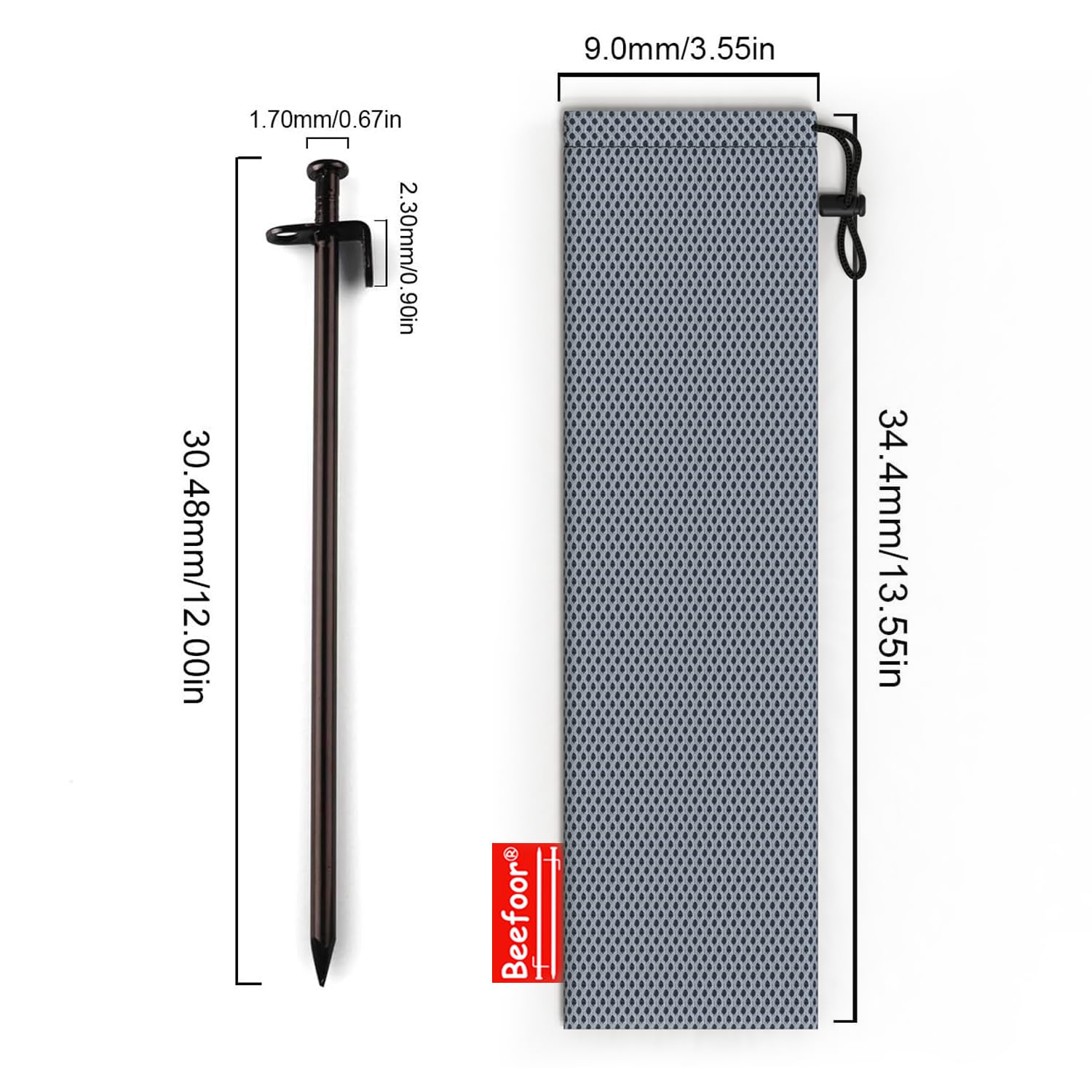 Beefoor Heavy Duty Steel Tent Stakes