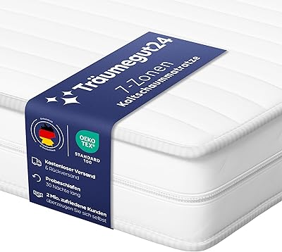 Träumegut24 AquaFlex 7-Zonen Matratze 90x200 cm | H2&H3 | Ergonomische Kaltschaummatratze | Hypoallergen & Antibakteriell | Bezug abnehmbar & waschbar | Oeko-TEX® | (12cm, 90 x 200 cm)