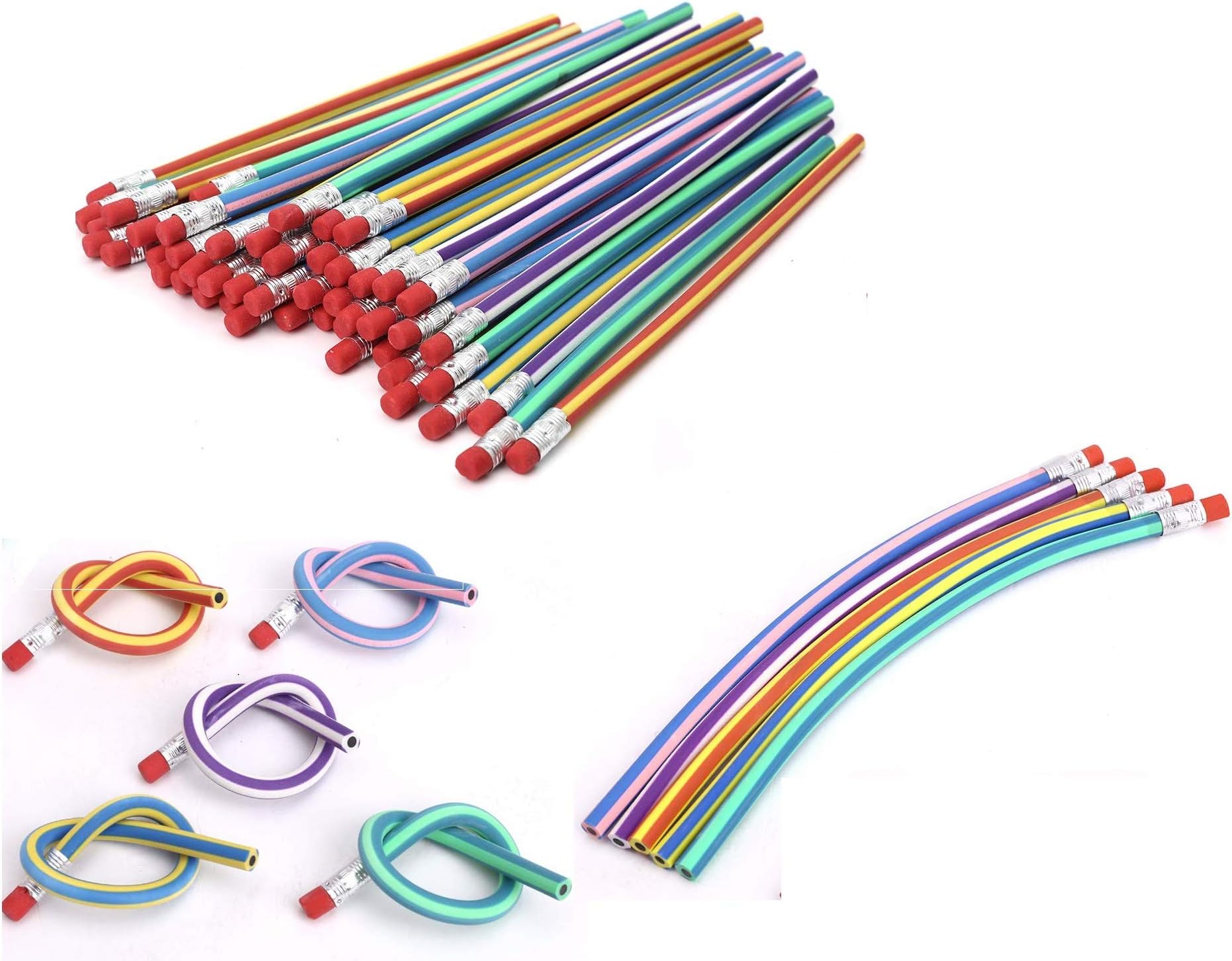 AHG 30 Pcs Soft Flexible Bendy Pencils Magic Bend Kids Children School Fun Equipmen