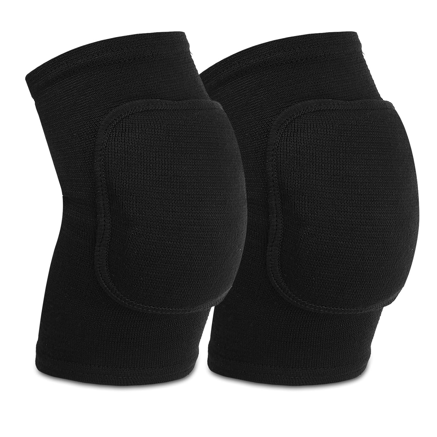 Apausvcm Elbow Pads for Volleyball Basketball Tennis - Thick Sponge Padding Breathable Compression Arm Braces for Men Women Kids (Black, 1 Pair)