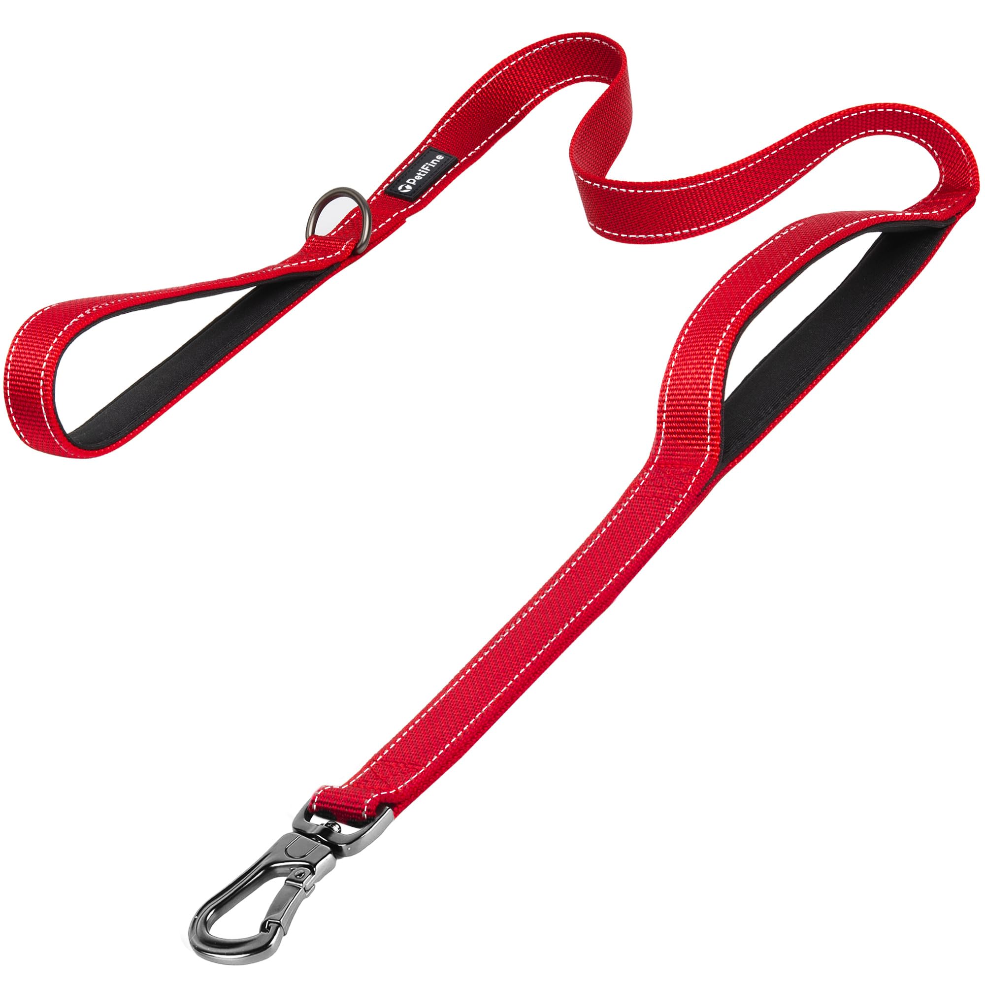 PetiFine 6FT Heavy Duty Dog Leash with Soft Padded Double Handle, Durable Strong Clasp Dog Leashes, Reflective Nylon Walking Lead for Large,Medium,
