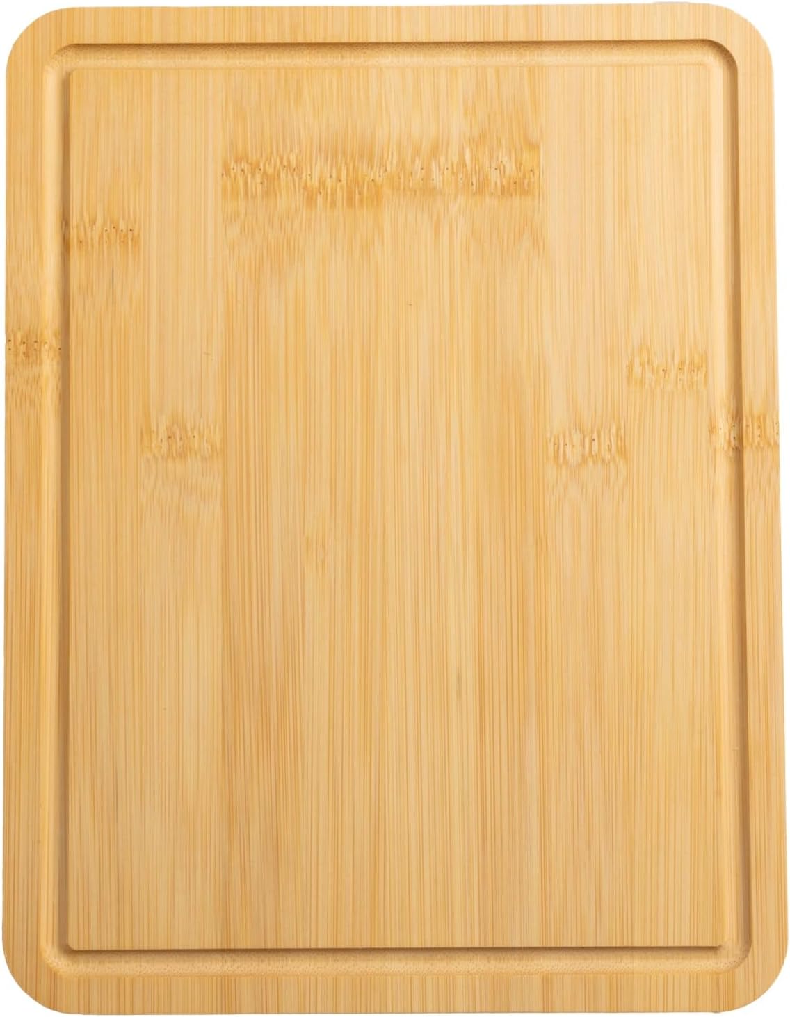 8.5" x 11" Non-Slip Bamboo Cutting Board, 100% Natural Bamboo Color, with Juice Groove