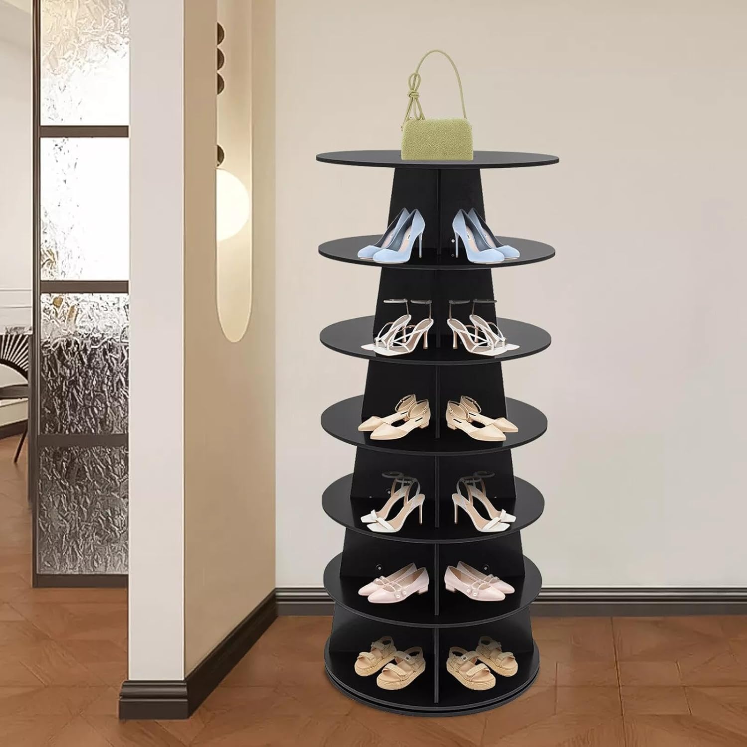 for Rotating Shoe Rack, Spinning Shoe Rack, 360° Revolving Shoe Storage Organizer