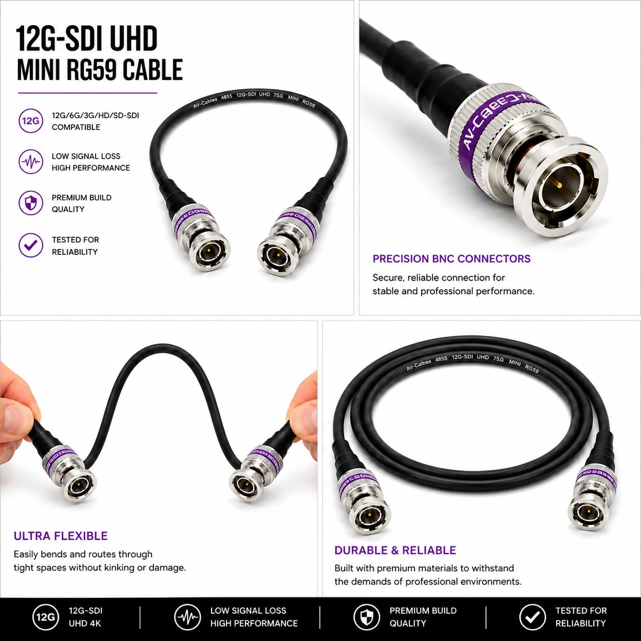 Amazon | AV-Cables 12G 4K HD SDI BNC - BNCケーブル Belden 4855R