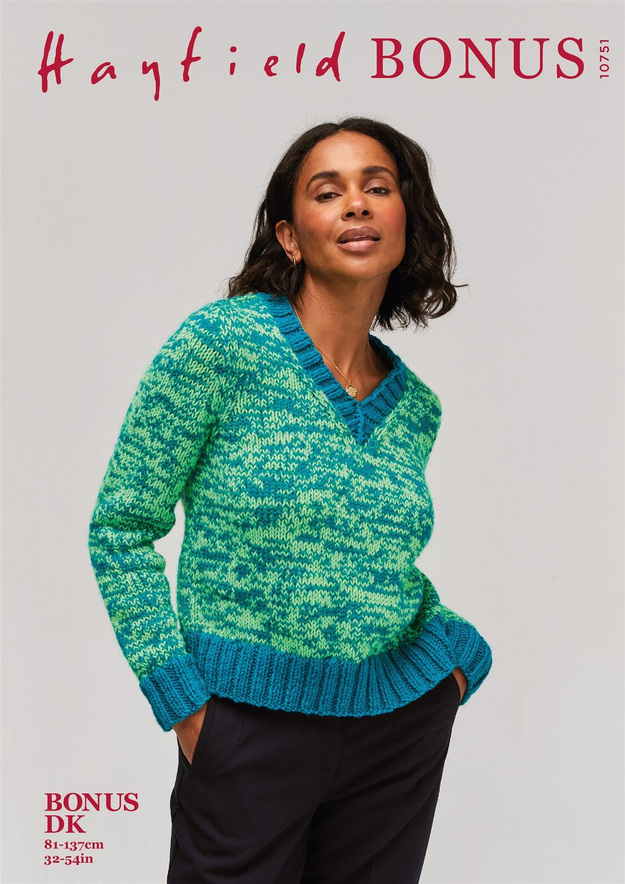 Hayfield Bonus DK Fashion Fusion Sweater Knitting Pattern - Easy Level