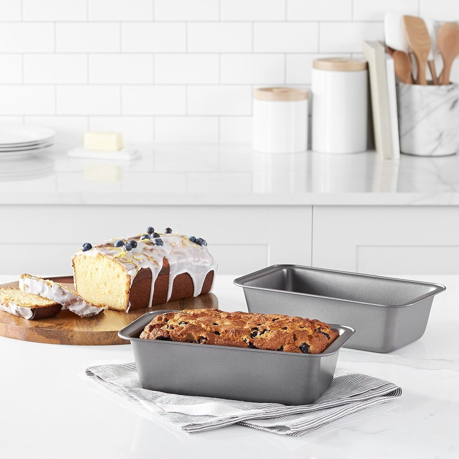 TrendyTrolley Cake Making Set - Combo Carbon Steel Cake Baking for Microvawe OTG Oven and Dishwasher Safe (6 Cavity Cupcake| Rectangle Cake Tin |Round Cake Mould) 3