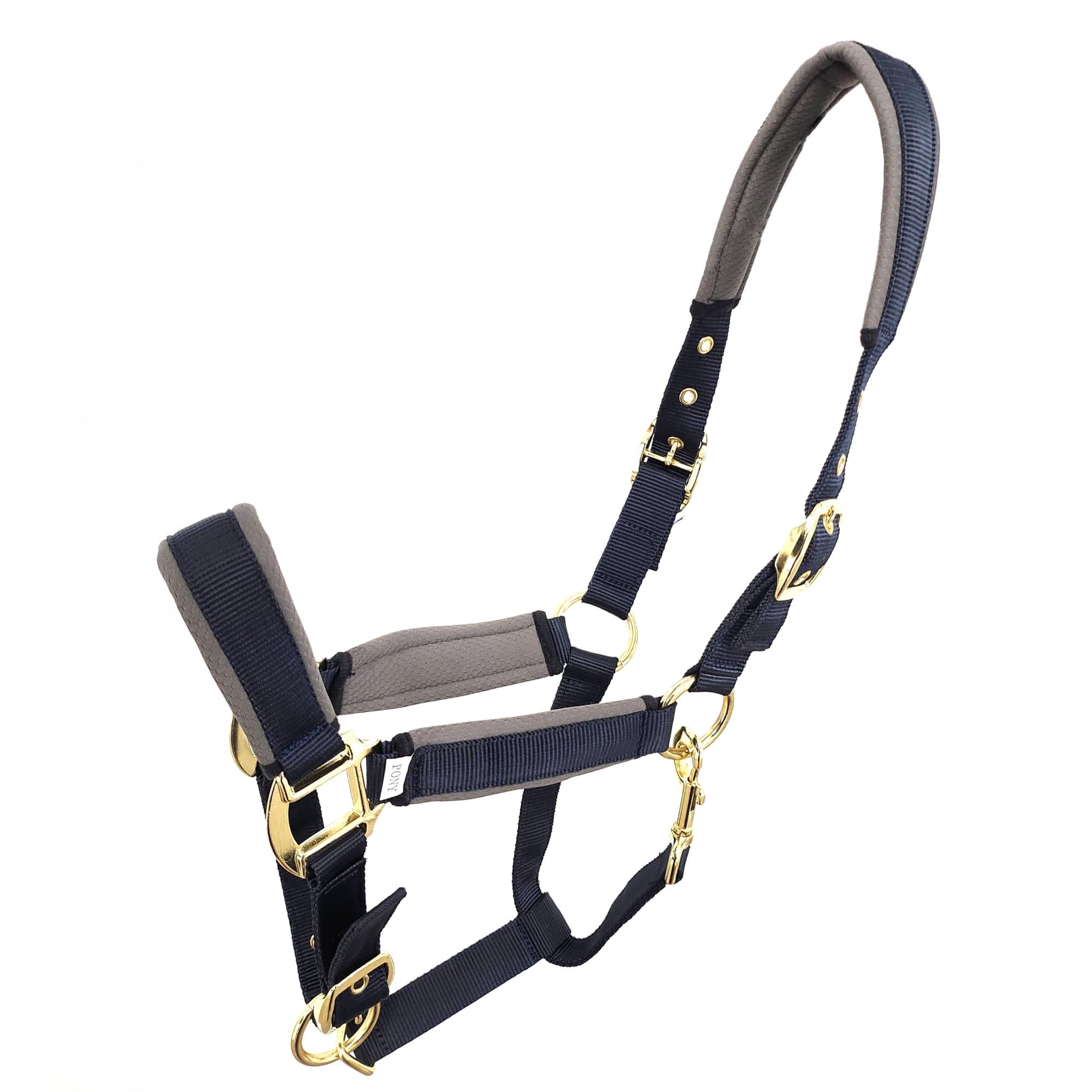 Coco Equestrian Navy Adjustable Padded Halter Headcollar - Pony