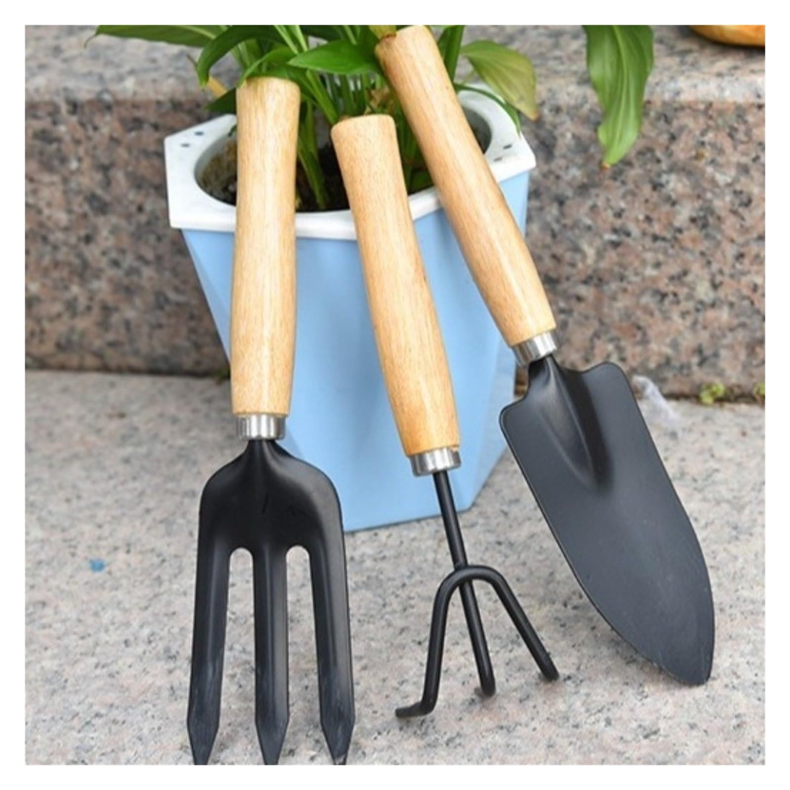 11 Sztuk/zestaw Profesjonalny Zestaw Narzędzi Ręcznych Ogrodowych Ergonomiczny Uchwyt Ręczny Łopat Ogrodniczych Odporna Na Rdzę Grabie Heavy Duty Łopata Do Gleby OszczęDza Energię I Czas(Style A)