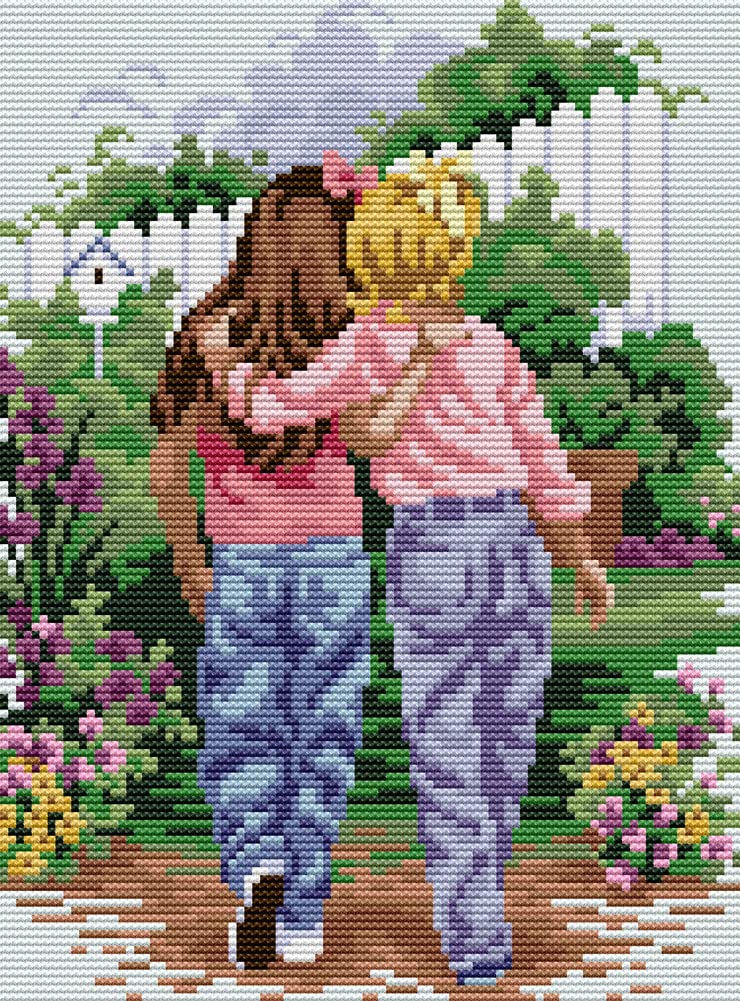 Kit Point De Croix Complet Estampillé 'L'Amour Coud Une Bande' 11CT 54x42cm - Broderie Imprimée Facile Et Relaxante