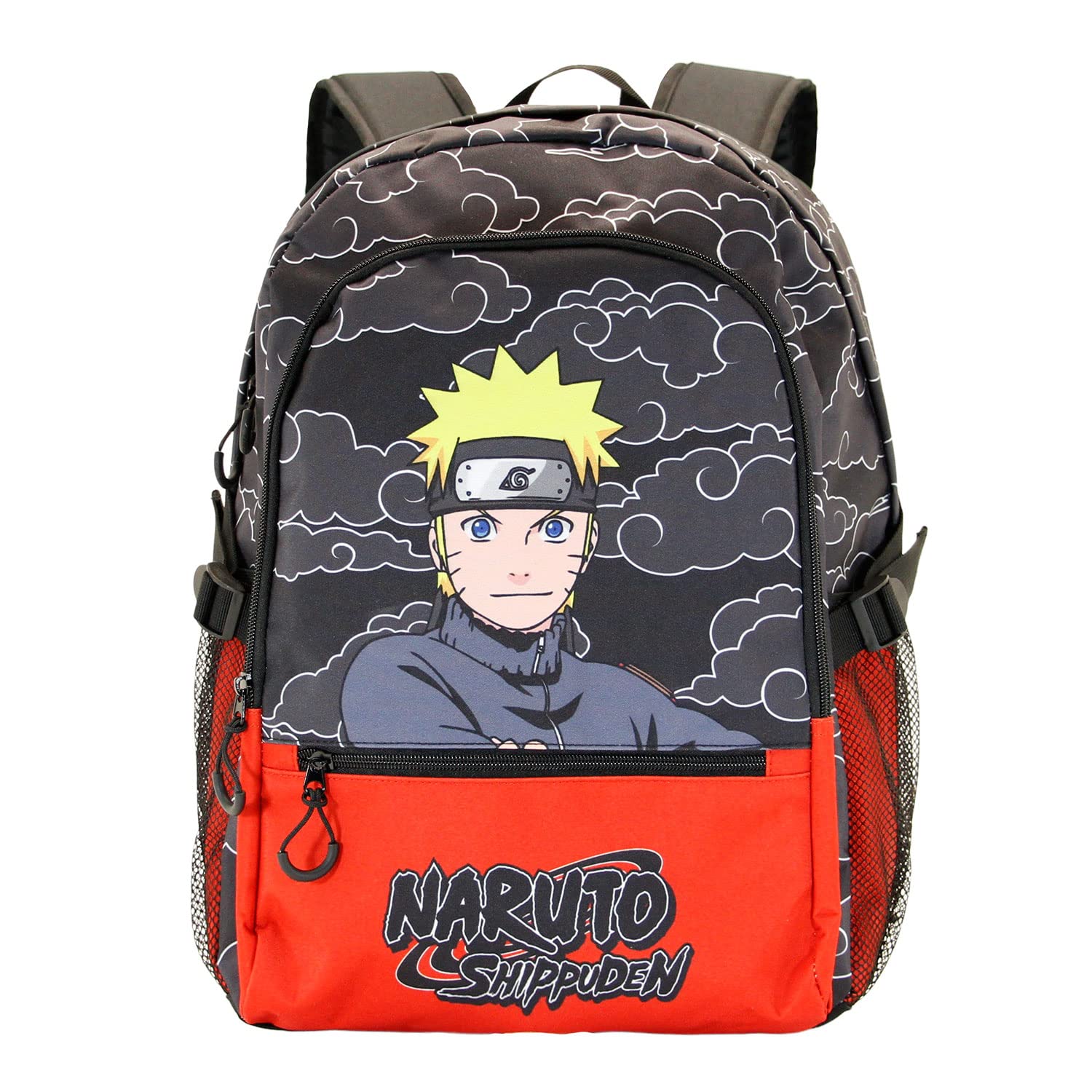 Naruto Clouds-Mochila Fight HS FAN, Negro, 31 x 44 cm, Capacidad 24 L