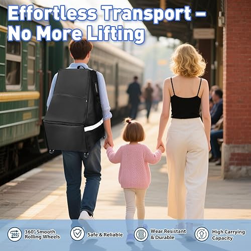 Miniatura 8 de Bolsa de viaje para asiento de automóvil mejorada para avión con ruedas, bolsa de viaje para asiento de automóvil para avión, bolsa de viaje para