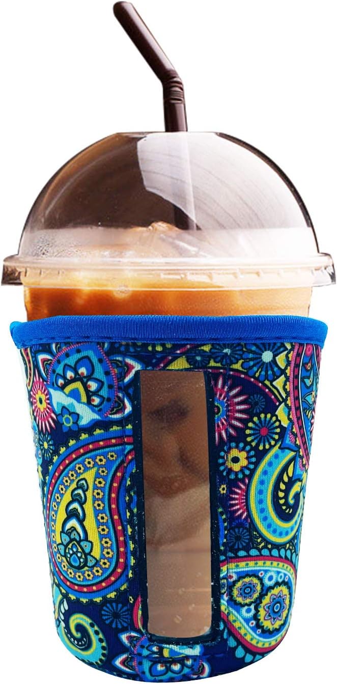 Buy YUESUO Reusable Iced Coffee Cup Insulator Sleeve for Cold Beverages