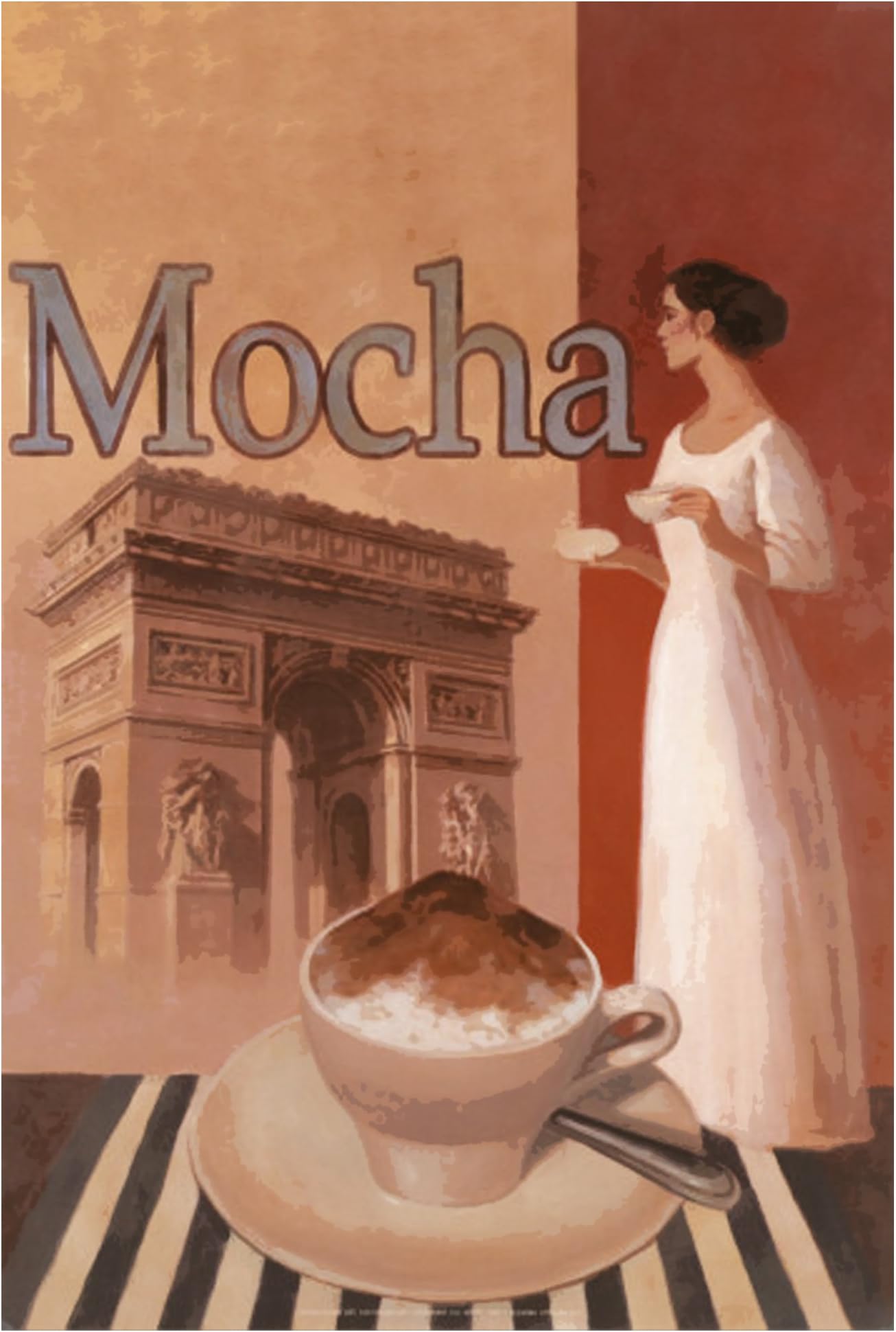 cappuccino espresso latte mocha coffee canvas wall art picture image 12"x16" framed and ready to hang
