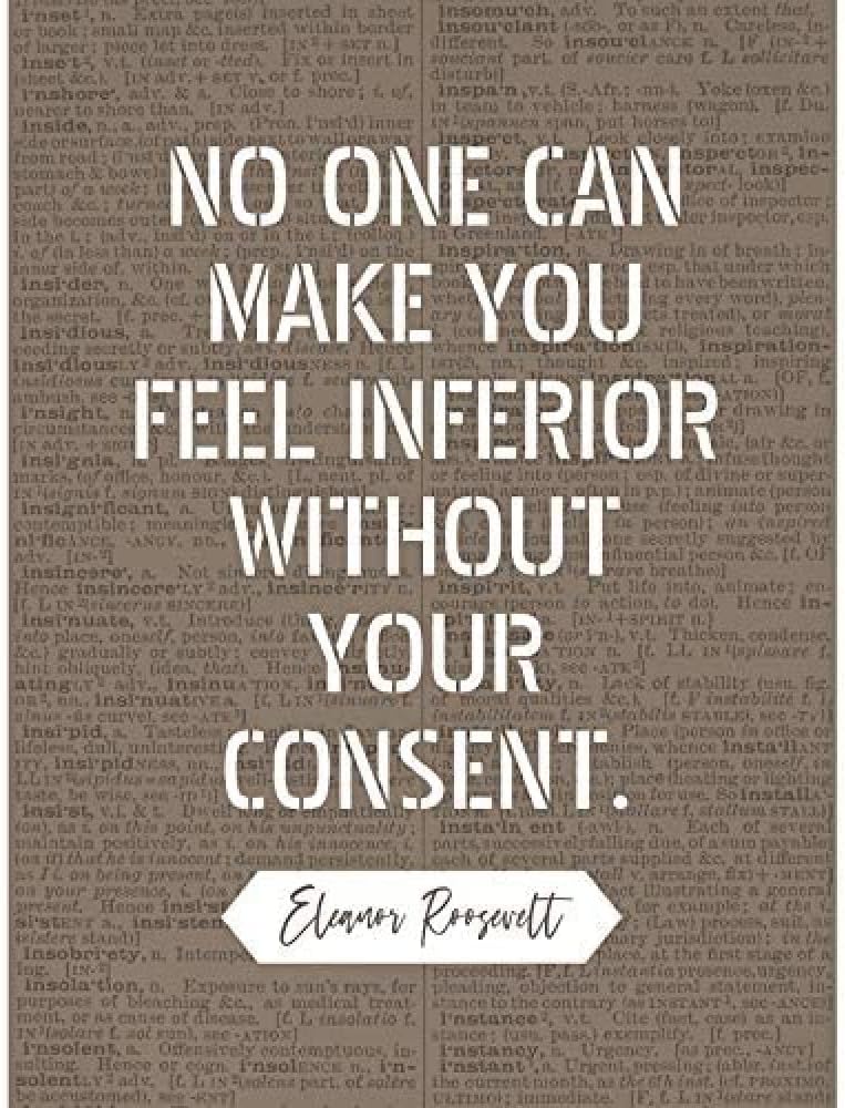 Artery8 Dictionary Inspiring Quote Eleanor Roosevelt No One Can Make You Feel Inferior Unframed Wall Art Print Poster Home Decor Premium
