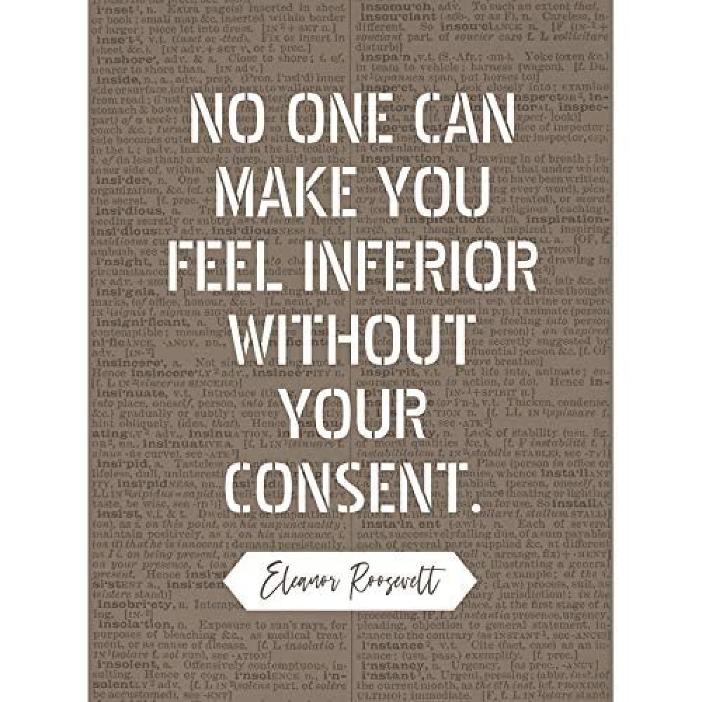 Artery8 Dictionary Inspiring Quote Eleanor Roosevelt No One Can Make You Feel Inferior Unframed Wall Art Print Poster Home Decor Premium
