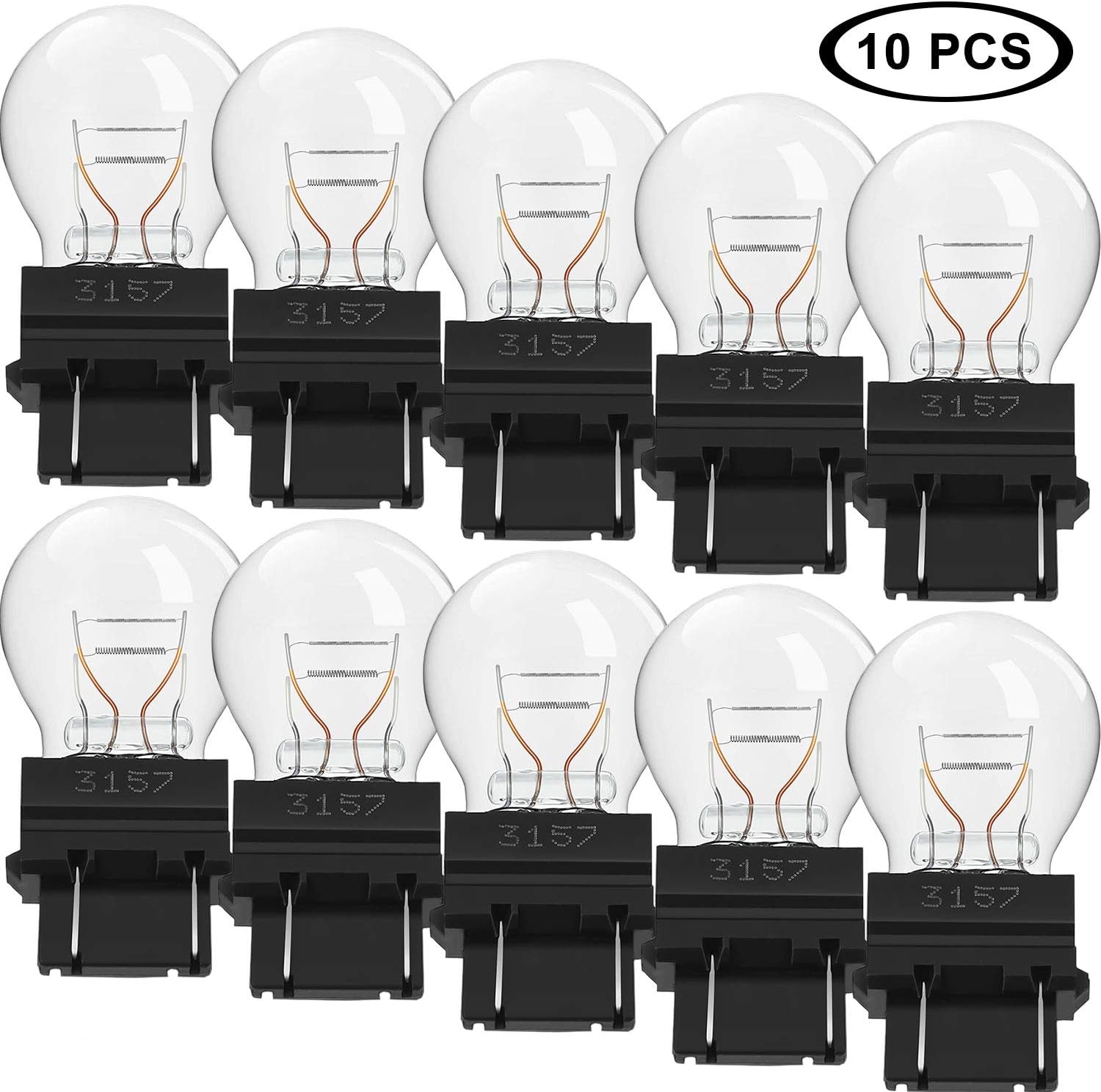 10 Pieces 3157LL Light Bulb 3157 Miniature Bulb Long Life Mini Bulb for Brake Lights