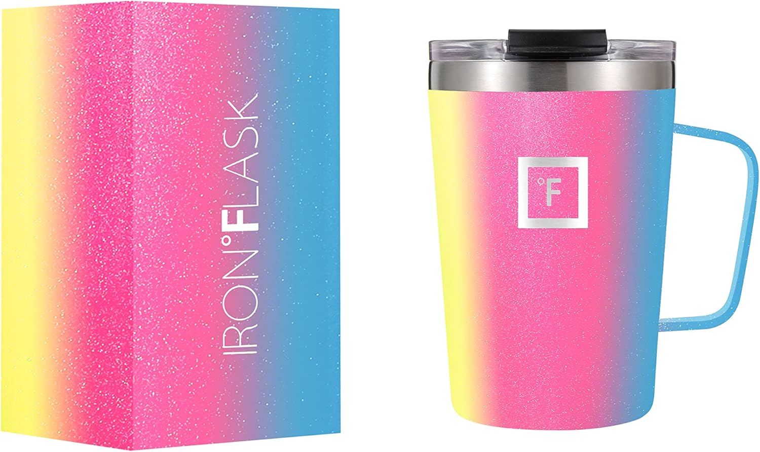 IRON °FLASK Grip Coffee Mug Leak Proof, Vacuum Insulated