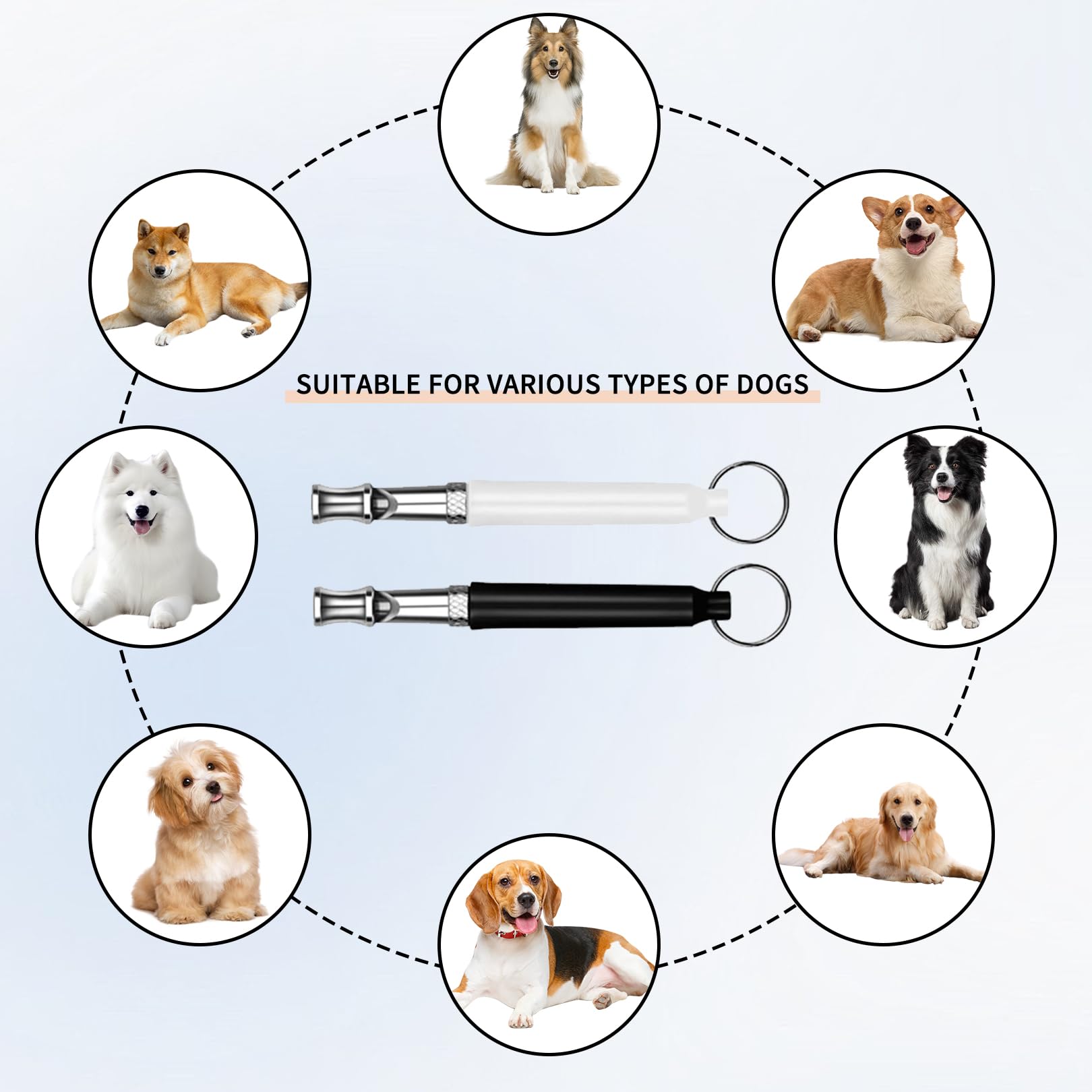 2-Stück Hundepfeife Rückruf,Lautlose Hundepfeife Hochfrequenz Lautlos,Erziehungshilfen für Hunde Pfeifen,Hundetraining Hundepfeifen,Hilfsmittel Pfeife Hund Rückruf,Ultraschall-Hundepfeife (3A)