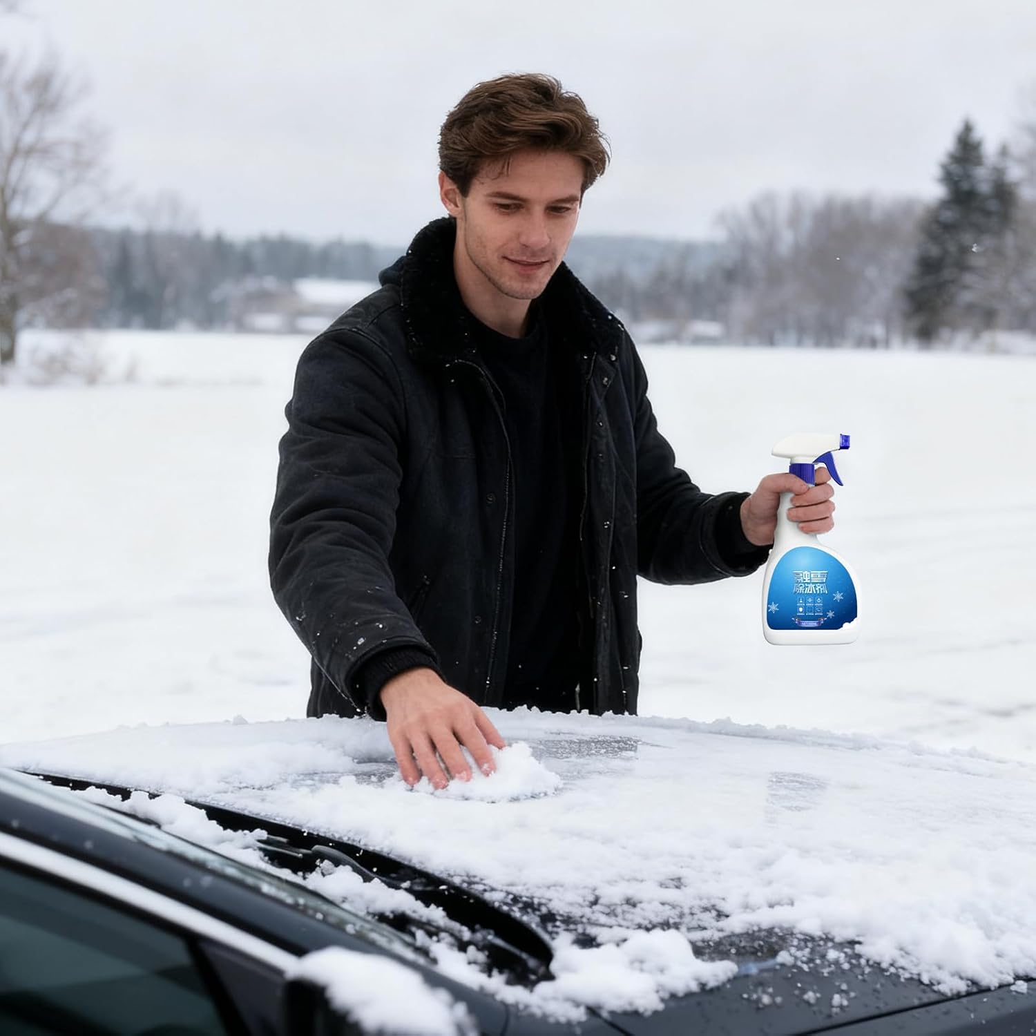Car Ice Melter Spray,Auto Melting Transparent Removal 500ml - Car Ice Melt Spray Quick Thaw - for Trucks SUVs Auto Vehicle Winter Driving Outdoor Camping Picnic