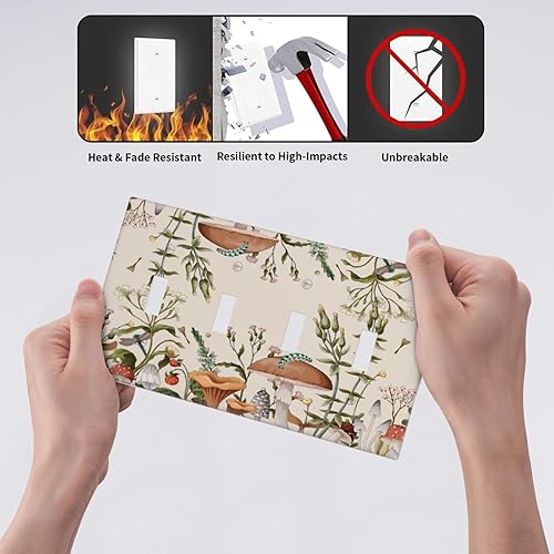 Miniatura 154 de Placa de pared dúplex de receptáculo de dispositivo de 1 gang de madera envejecida blanca gris con veta de tablón, cubierta de enchufe eléctrico de