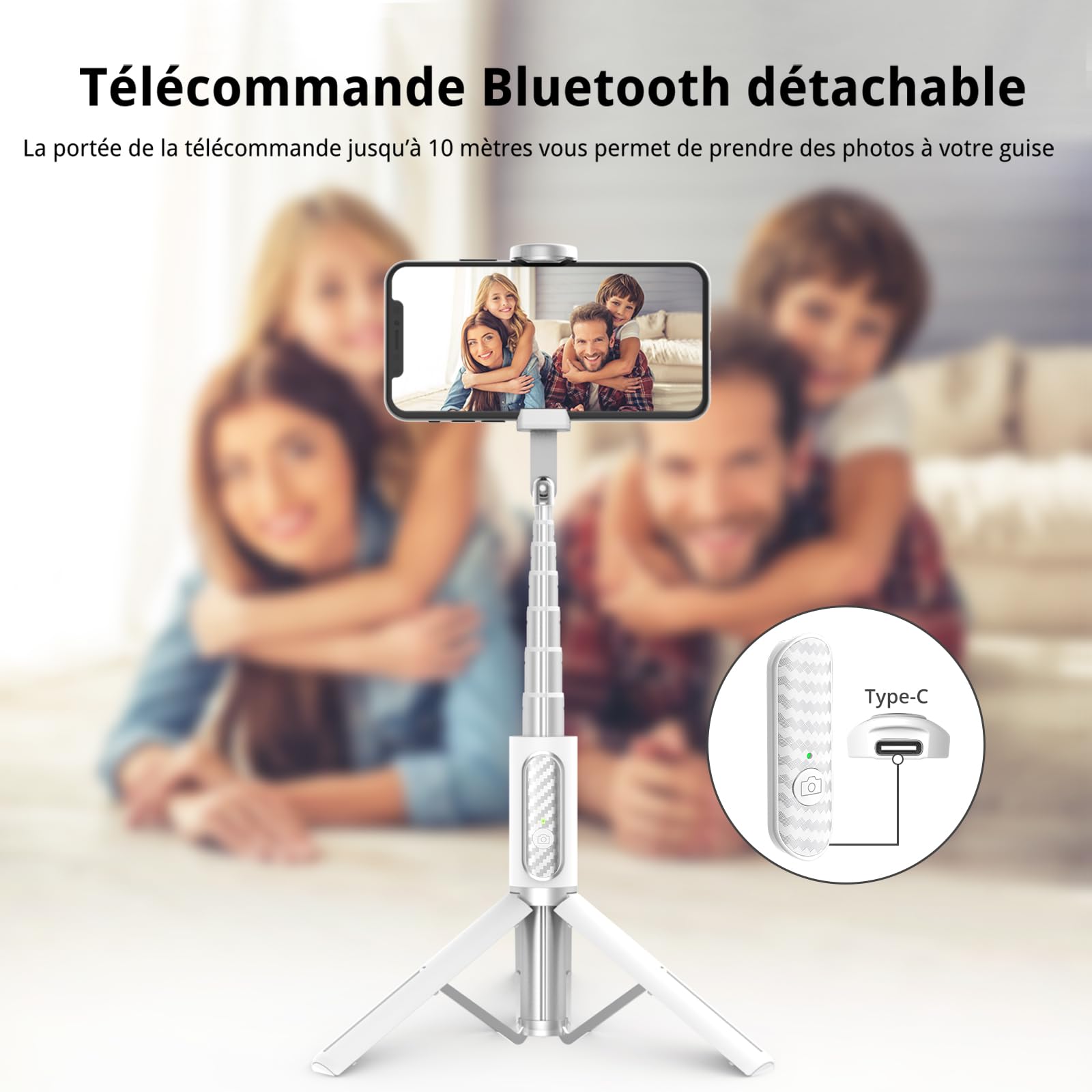 ATUMTEK 3 in 1 Bluetooth Selfie-Stick Stativ - Selfie-Stangen mit 360° drehbarem Halter, abnehmbarer Fernbedienung und kompaktem Design für perfekte Aufnahmen unterwegs ATUMTEK 3 in 1 Bluetooth Selfie-Stick Stativ - Selfie-Stangen mit 360° drehbarem Halter, abnehmbarer Fernbedienung und kompaktem Design für perfekte Aufnahmen unterwegs
