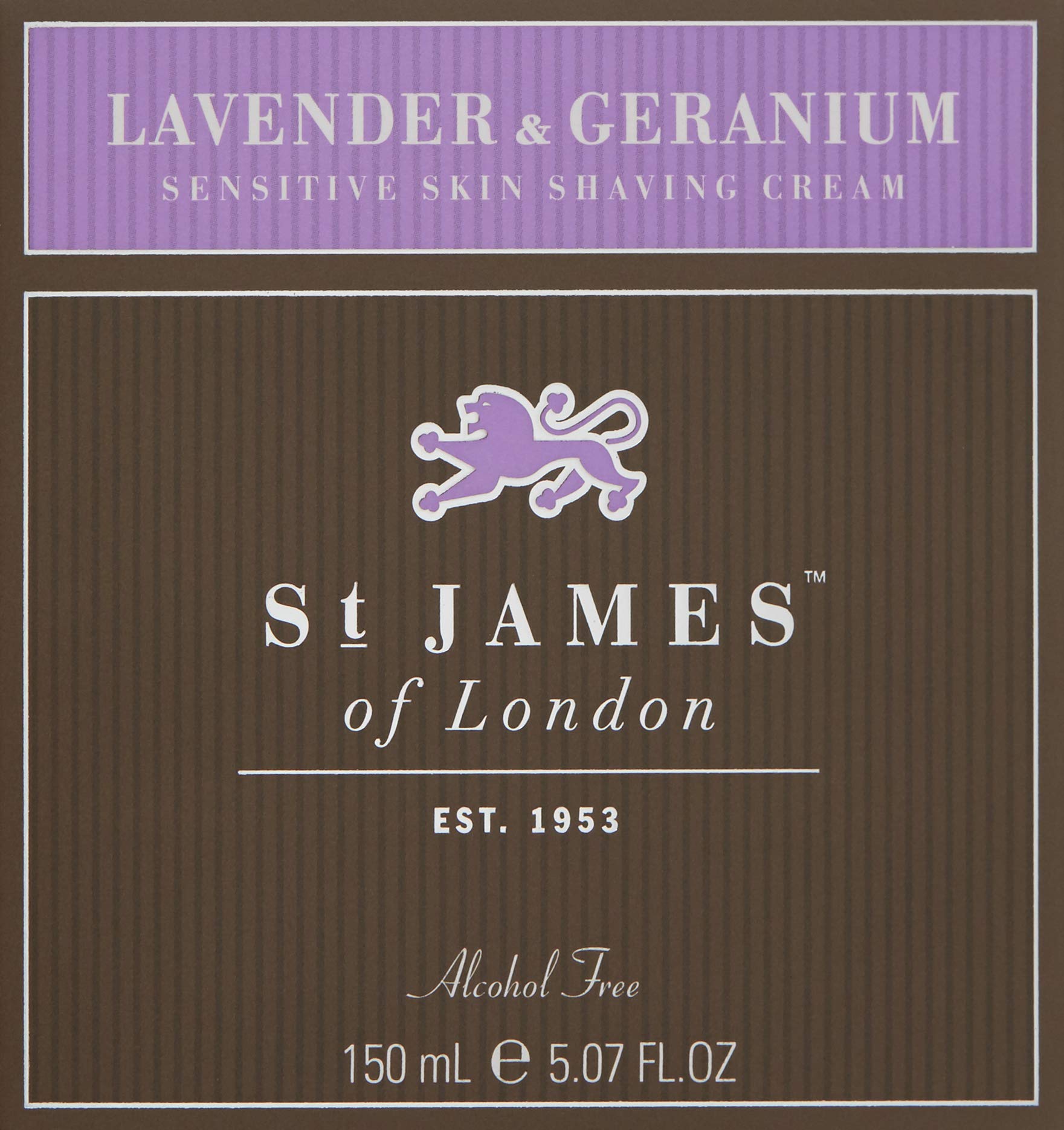 St James of London Lavender & Geranium Shave Cream Jar, 5.07oz