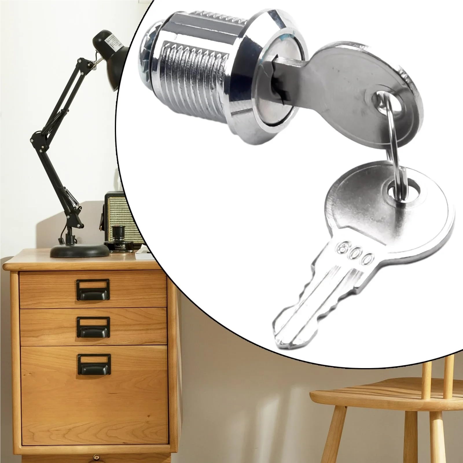 Lot de 10 verrous de porte d'armoire 16/30 mm en alliage de zinc avec 2 clés pour rangement de camping-car (30 mm)