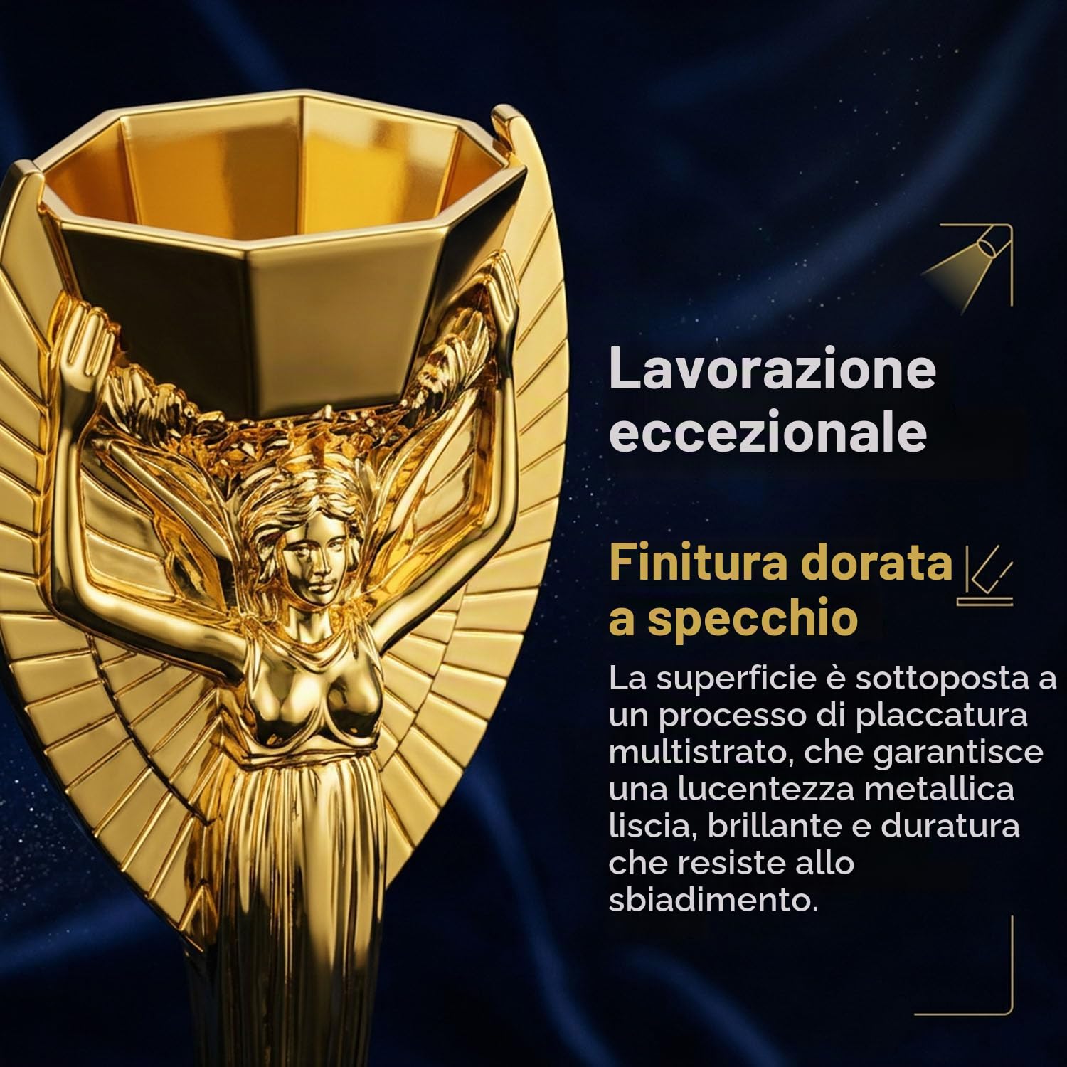 Replica Trofeo Jules Rimet – Coppa del Mondo Souvenir Calcio per Tifosi | Decorazione Regalo per Club, Bar e Scuola