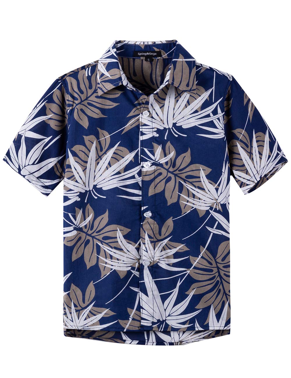 Spring&Gege Camisa hawaiana de manga corta para chico, con estampado de dibujos animados, unisex, tallas 110-170