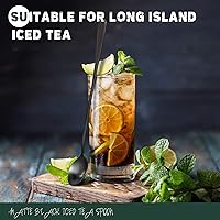 Vista 6 de Hiware Cucharas de mango largo de 9 pulgadas con acabado mate negro para té helado, cuchara de café, cuchara de helado, cucharas de acero inoxidable