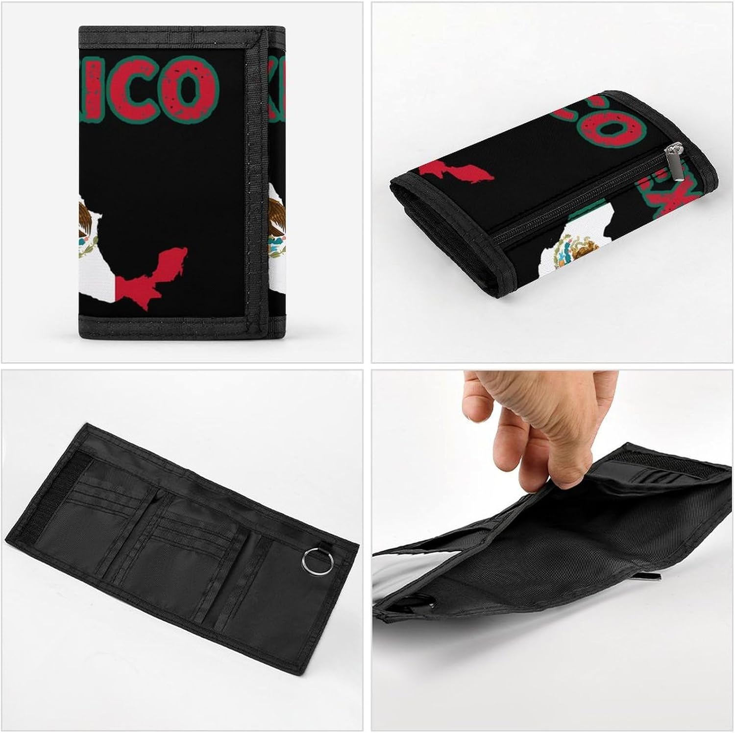 Mexico Flag Trifold Slim Wallet Front Pocket With Money Clip And ID Credit Card Slots For Travel Work