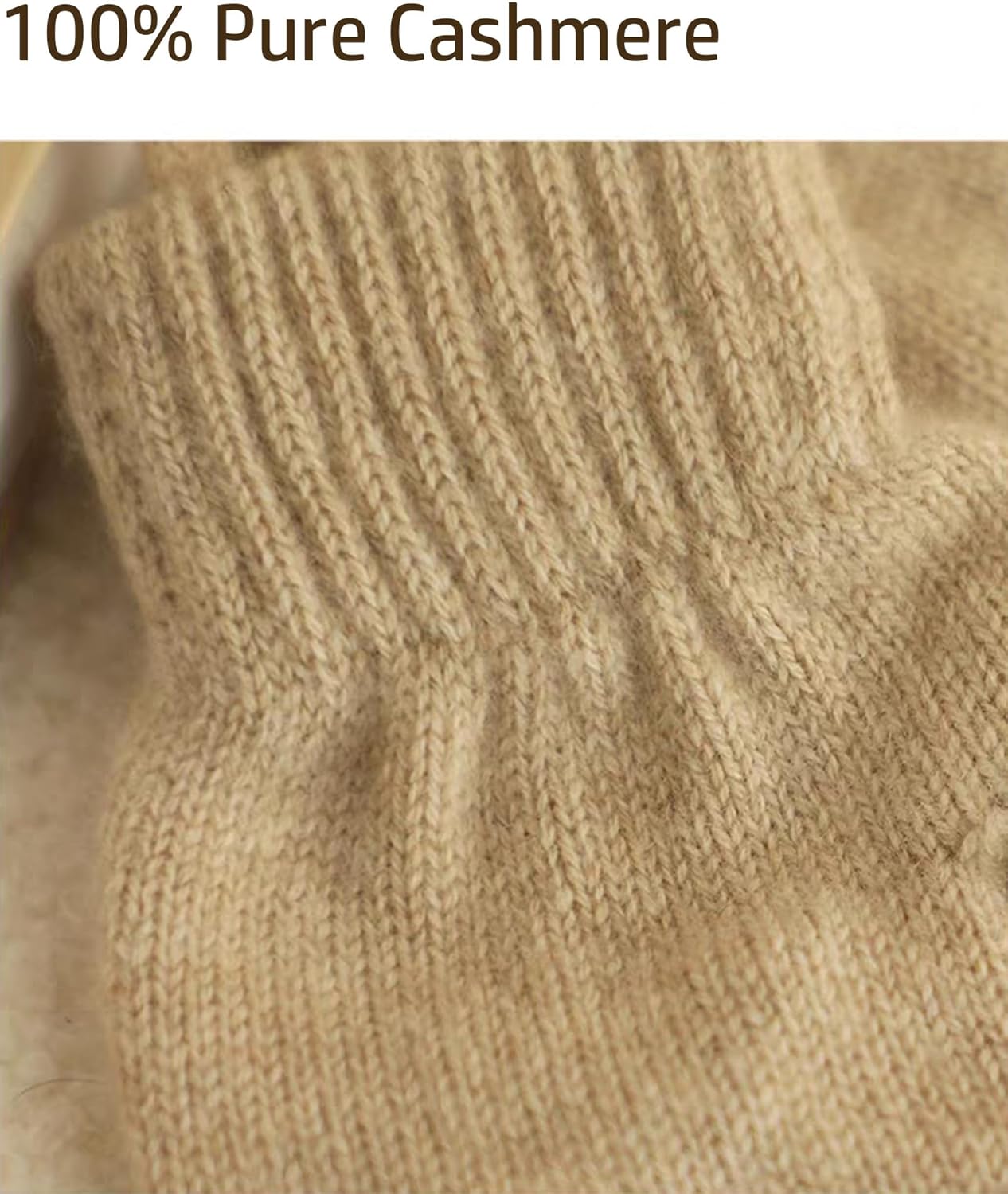 Kids 100% Pure Cashmere Gloves Full Finger Mittens with Neck Strap Soft Warm Cold-Resistant Girls Boys Woolen Glove
