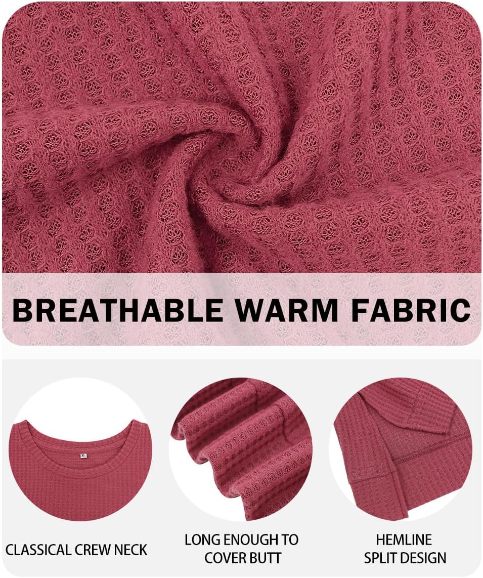 RITERA Plus Size Women Sweaters Waffle Knit Pullover Top Long Sleeve Casual Crewneck Shirt Loose Split Hem Fall Winter Blouse - Image 5