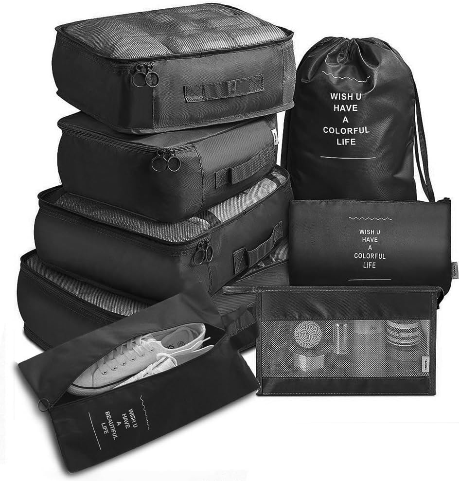 T Tersely 9 Set Packing Cubes for Travel, Luggage Suitcase Organizer