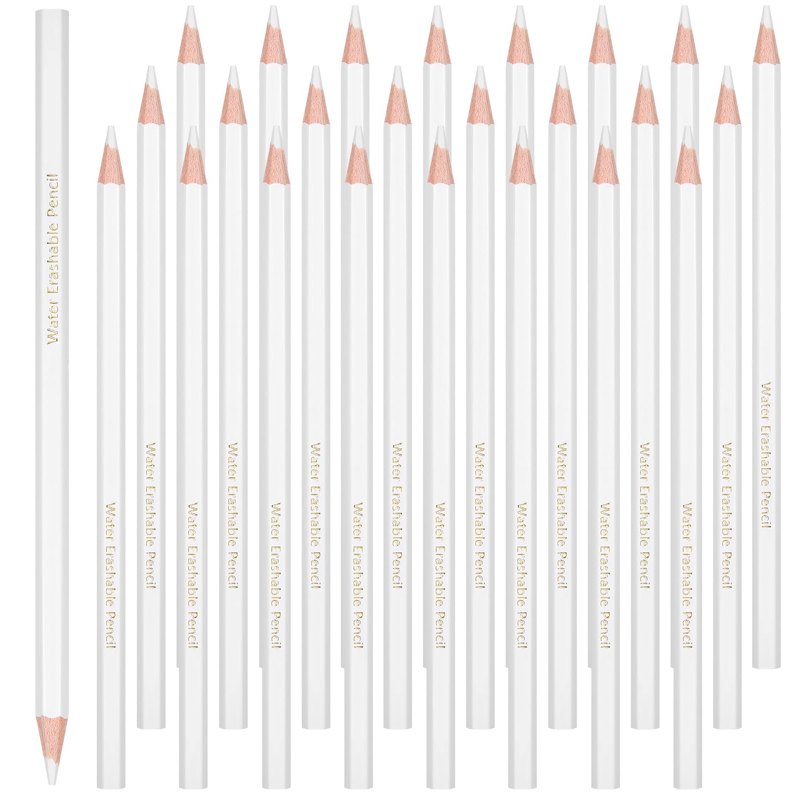 Sabary 24 lápices de tela blanca para coser, lápices de tiza de colores blancos, solubles en agua, tiza para tela de tela, bolígrafos de costura lavables para bodas, juegos de despedida de soltera