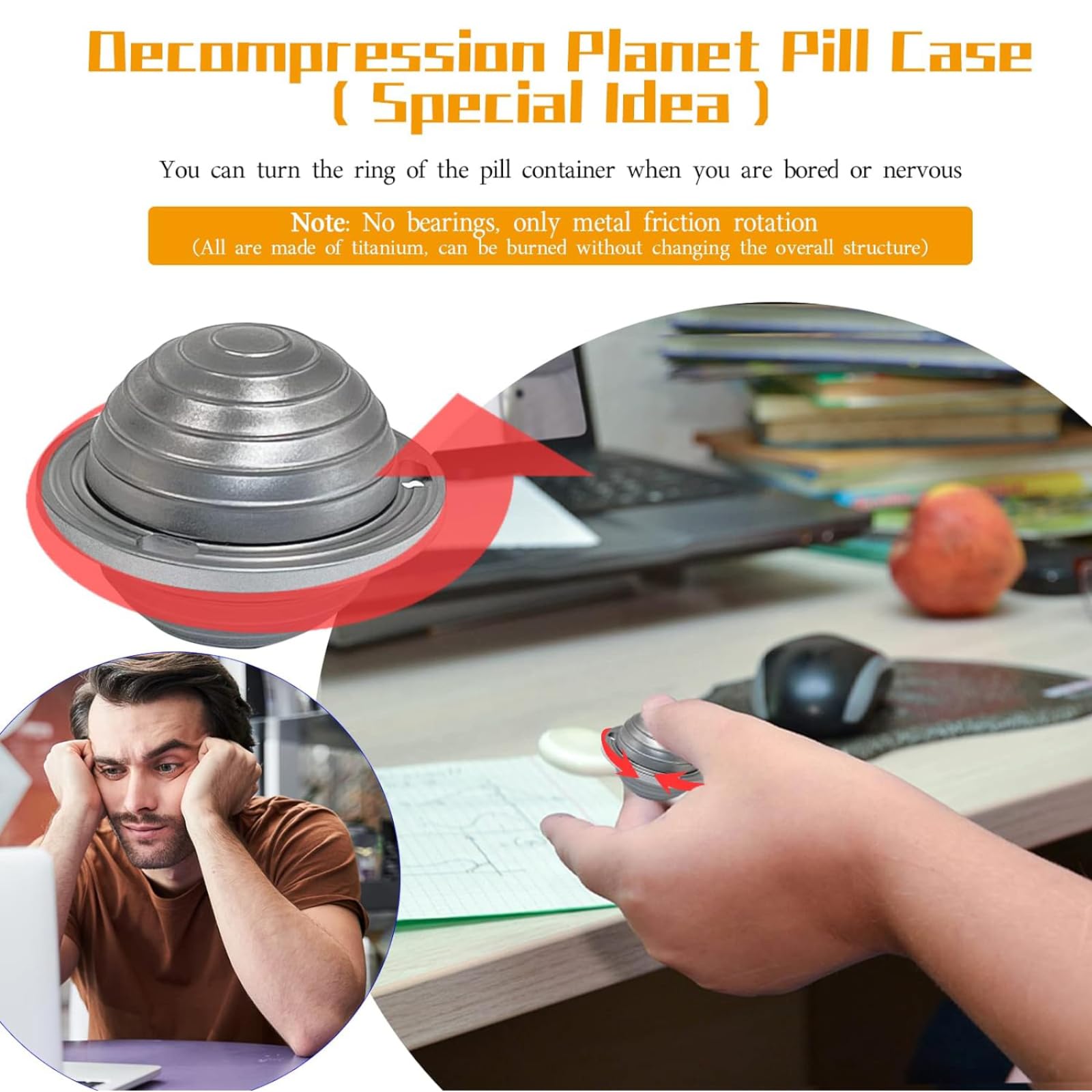 Pequeño Pastillero de Bolsillo Metalico, Viaje Elegante EDC Llavero Caja de Pastillas, Compacto Organizador de Comprimidos Libre BPA Discreto Hermetico Dosificador de Medicamentos, 2pcs