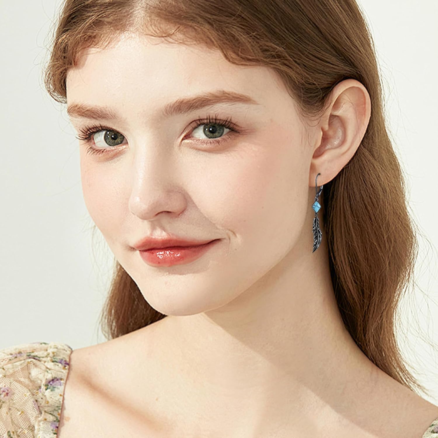 Dangle Earrings for Women Sterling Silver Mountain/Music Cross/Hamsa Hand/Gothic Rose Earrings Coffee Jewelry Gifts for Women