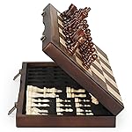 Magnetic Wooden Chess Set for Adults Kids 12\'\' Chess Board with Handmade Pieces, Folding Portable Travel Unique Chess Sets Game for Tournament Professional Beginner