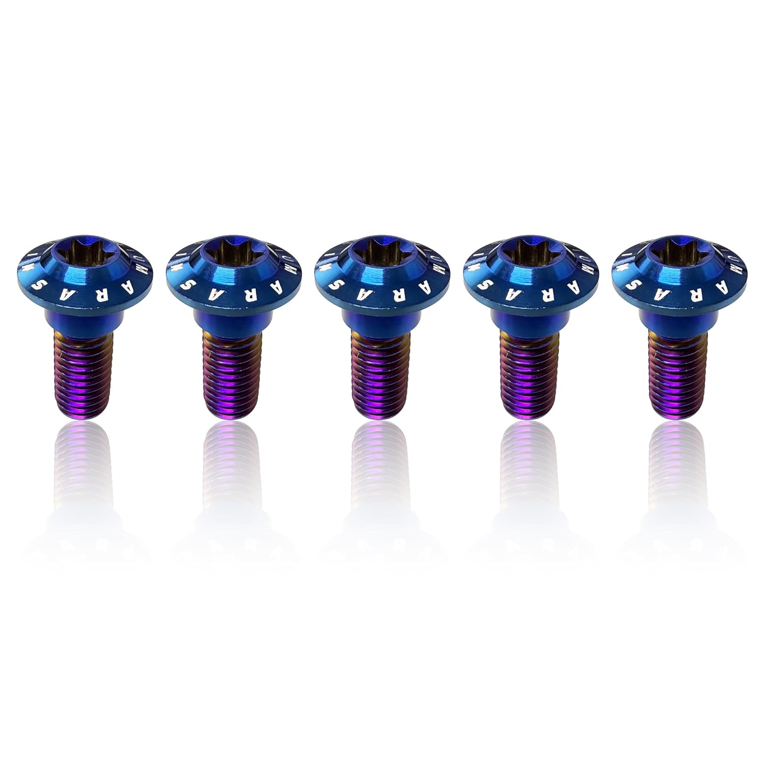 Arashi Rear Brake Disc Rotor Mounting Bolts for Suzuki GSXR 600 97-17 750 96-17 1000 01-15 1100 87-88, SV650 03-10, SV1000 03-07, TL1000R 98-03 Titanium Tapered Torx Screws M8x22 Blue 5 Pcs