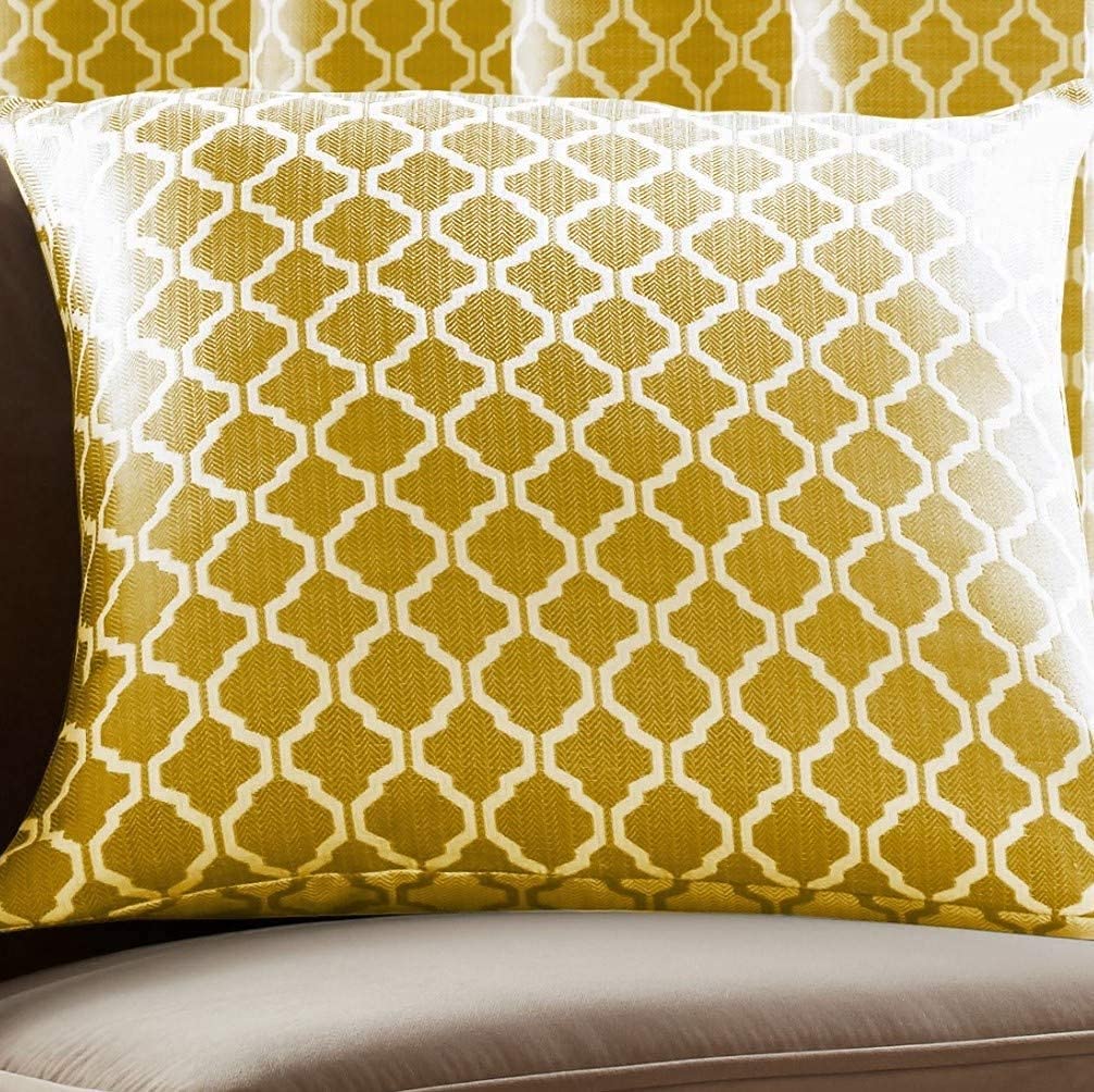 Alan Symonds Cotswold Jacquard Cushion/Cushion Cover - Ochre (Cushion Cover, 22" x 22")