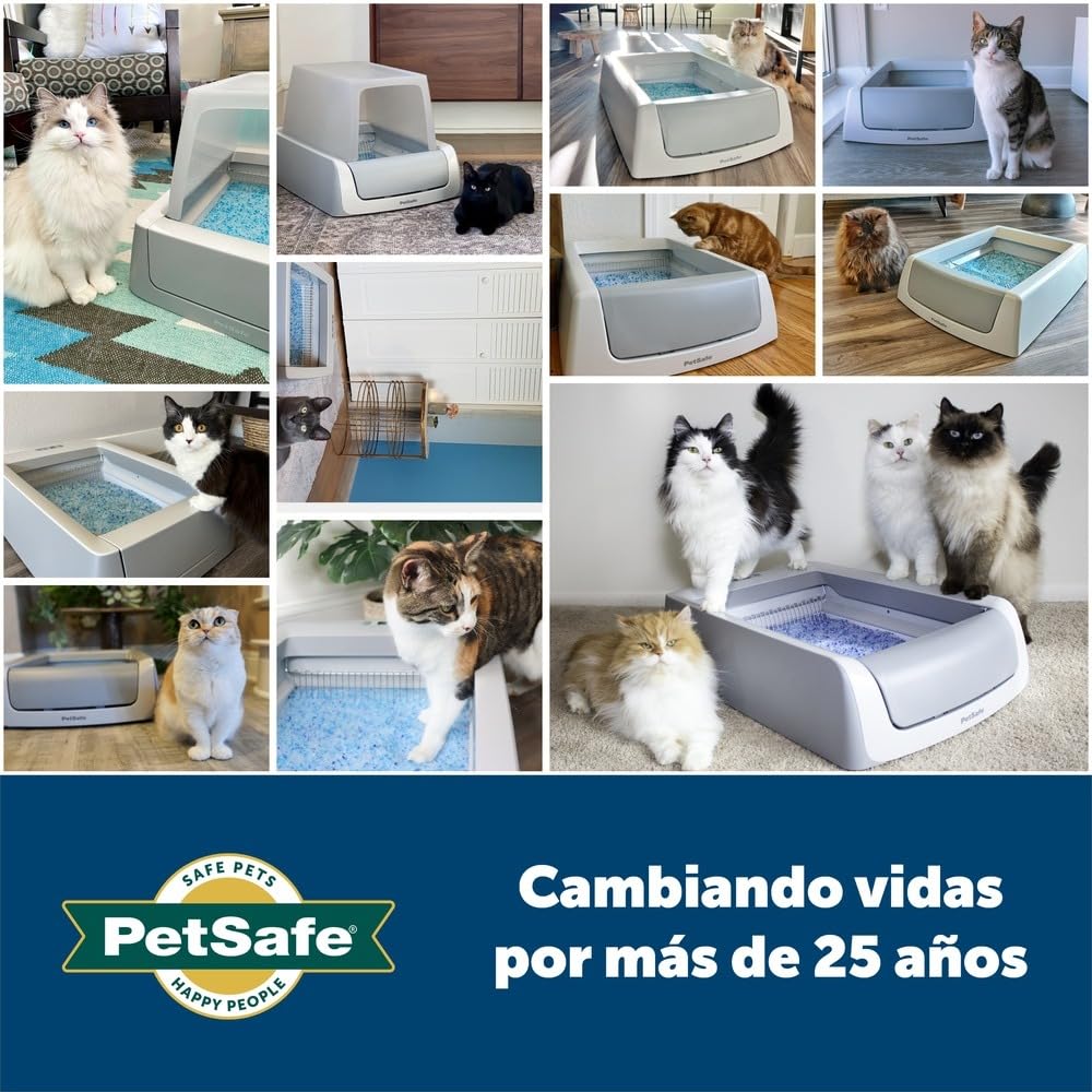 PetSafe ScoopFree Bandeja de Arena Reutilizable con Arena Cristal | Control de Olores, Limpieza Fácil, Diseño Duradero