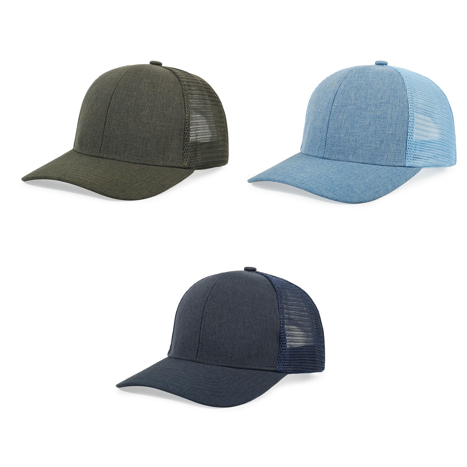 kozinu Unisex Trucker Hats Blank Mesh Snapback Hats Sport Plain Baseball Caps Adjustable Fitted Hat